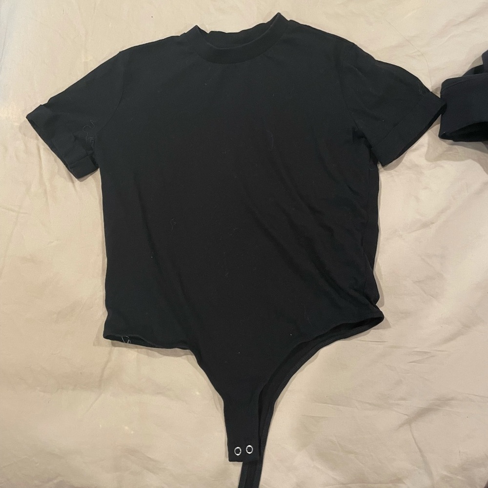 Danielle Bernstein black t shirt bodysuit xs